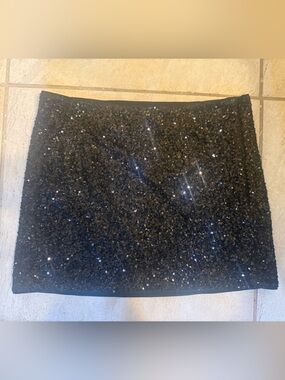 Frame Denim Black Sequin Mini Skirt